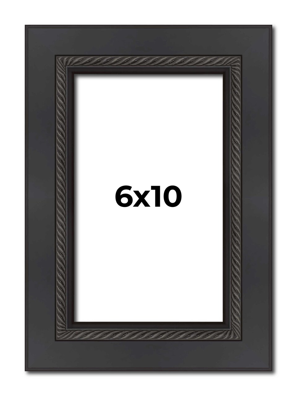 Photo Size Traditional Black Picture Frame - UV Acrylic, Foam Board Backing, Hanging Hardware